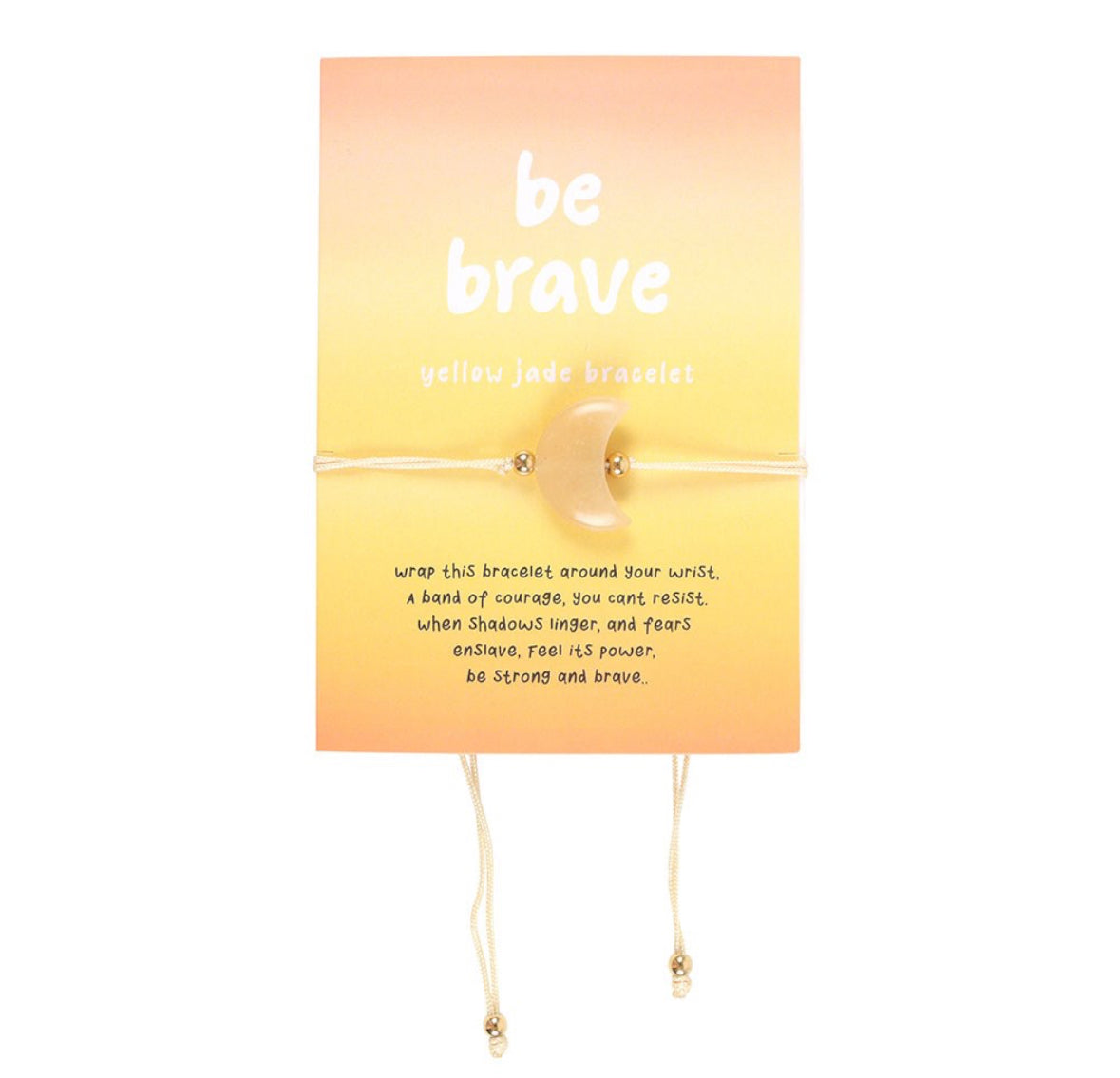 Be Brave Yellow Jade Crystal Moon Bracelet