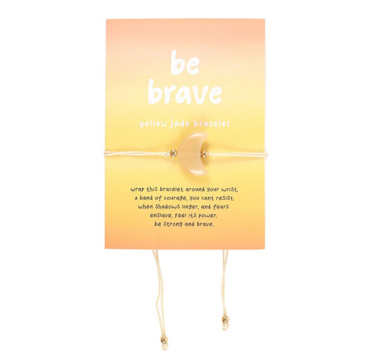 Be Brave Yellow Jade Crystal Moon Bracelet
