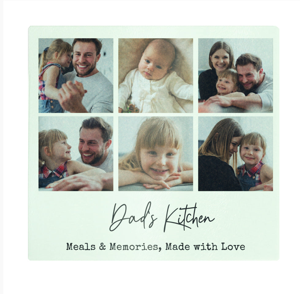 Personalised Photo Upload Glass Chopping Board