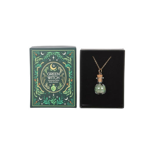 Green Witch Aventurine Potion Bottle Necklace