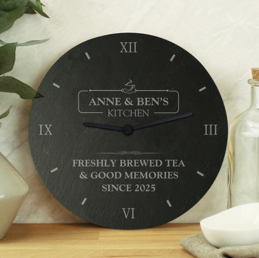 Personalised Kitchen Slate Clock