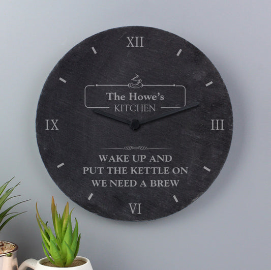 Personalised Kitchen Slate Clock