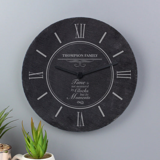 Personalised Moments Slate Clock