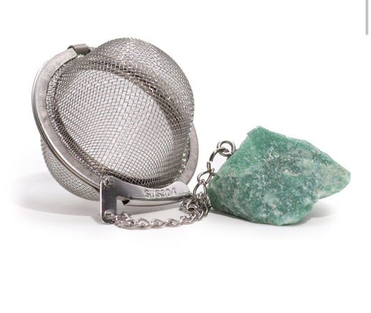 Raw Crystal Gemstone Tea Strainer - Green Aventurine