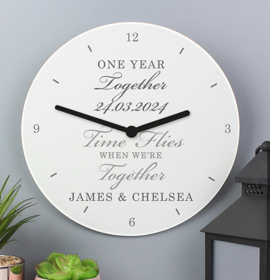 Personalised Anniversary Wooden Clock