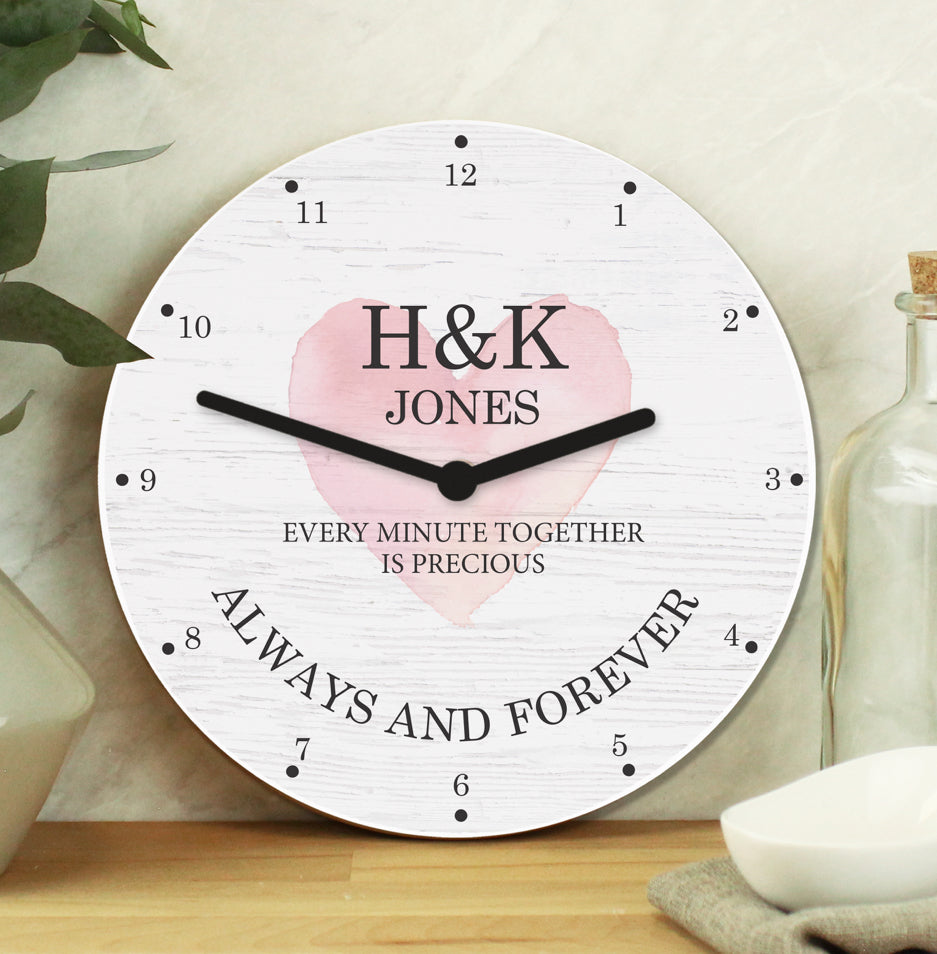 Personalised Couples Wooden Clock