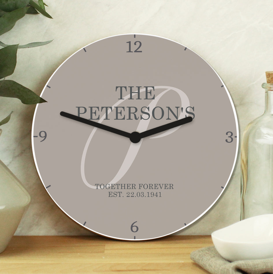 Personalised Family Wooden Clock