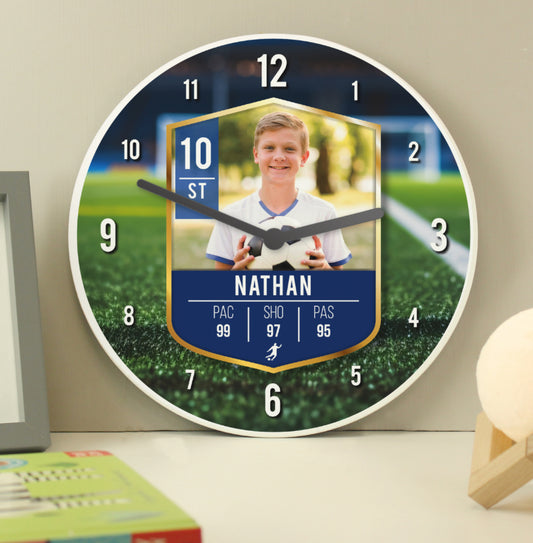 Personalised Football Photo Upload Childrens Clock