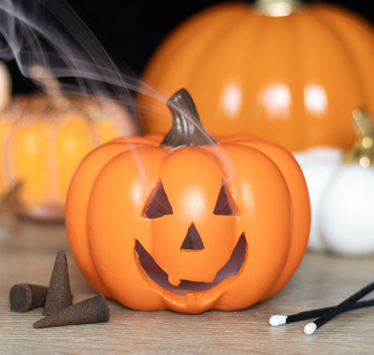Orange Pumpkin Incense Cone Holder