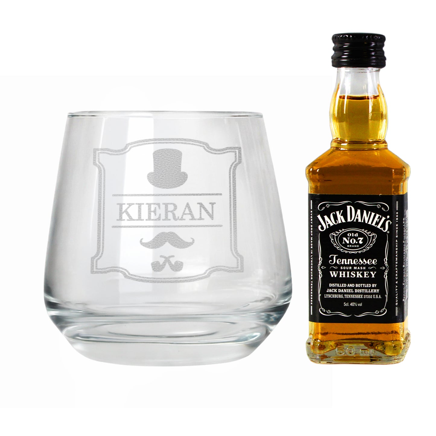 Personalised Gentlemans Tumbler and Whiskey Miniature Set
