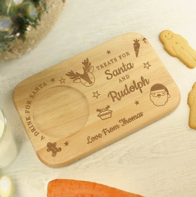 Personalised Treats for Santa Coaster Tray