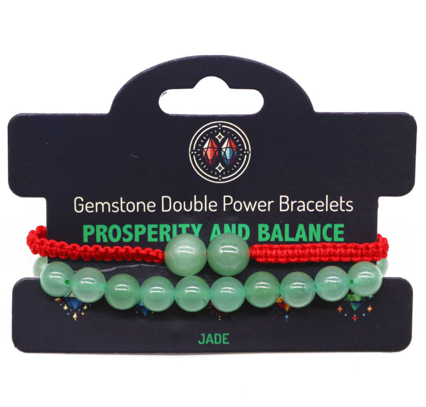 Gemstone Double Power Bracelets- Jade