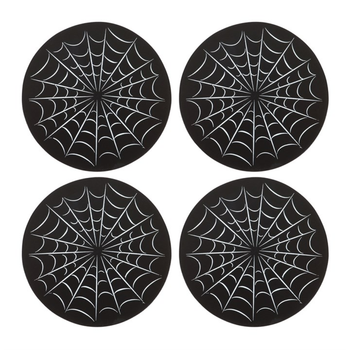 Black Spiderweb Coaster Set