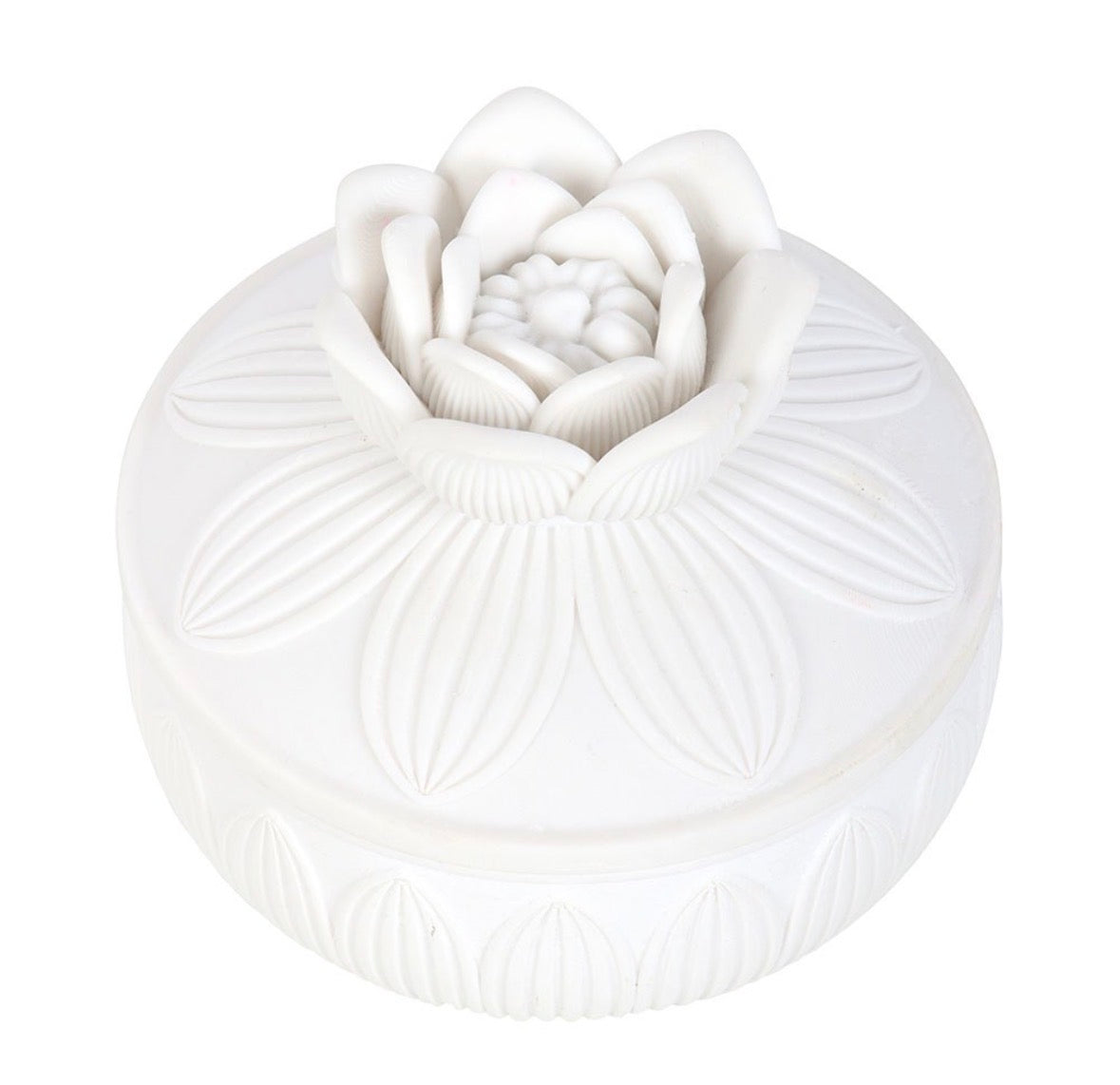 White Lotus Flower Trinket Box
