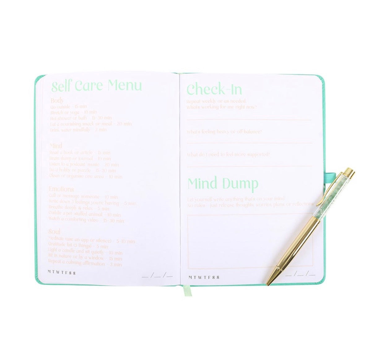 A5 Wellness Journal with Aventurine Pen