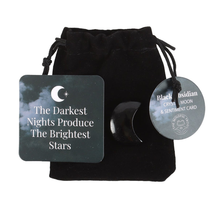The Darkest Nights Black Obisidian Moon in a Bag