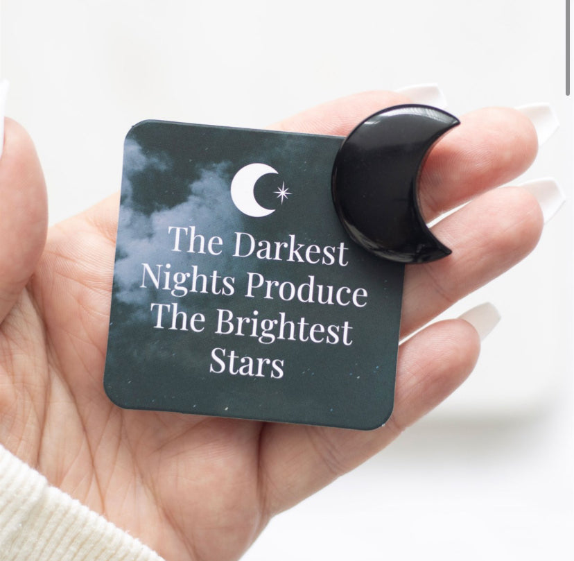 The Darkest Nights Black Obisidian Moon in a Bag