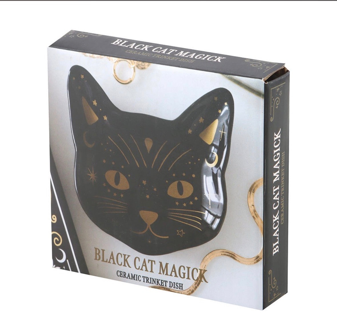Magick Black Cat Face Trinket Dish
