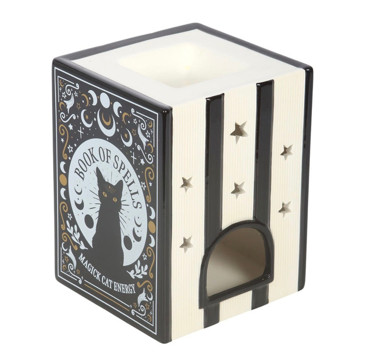Black Cat Book of Spells Oil Burner and Wax Warmer