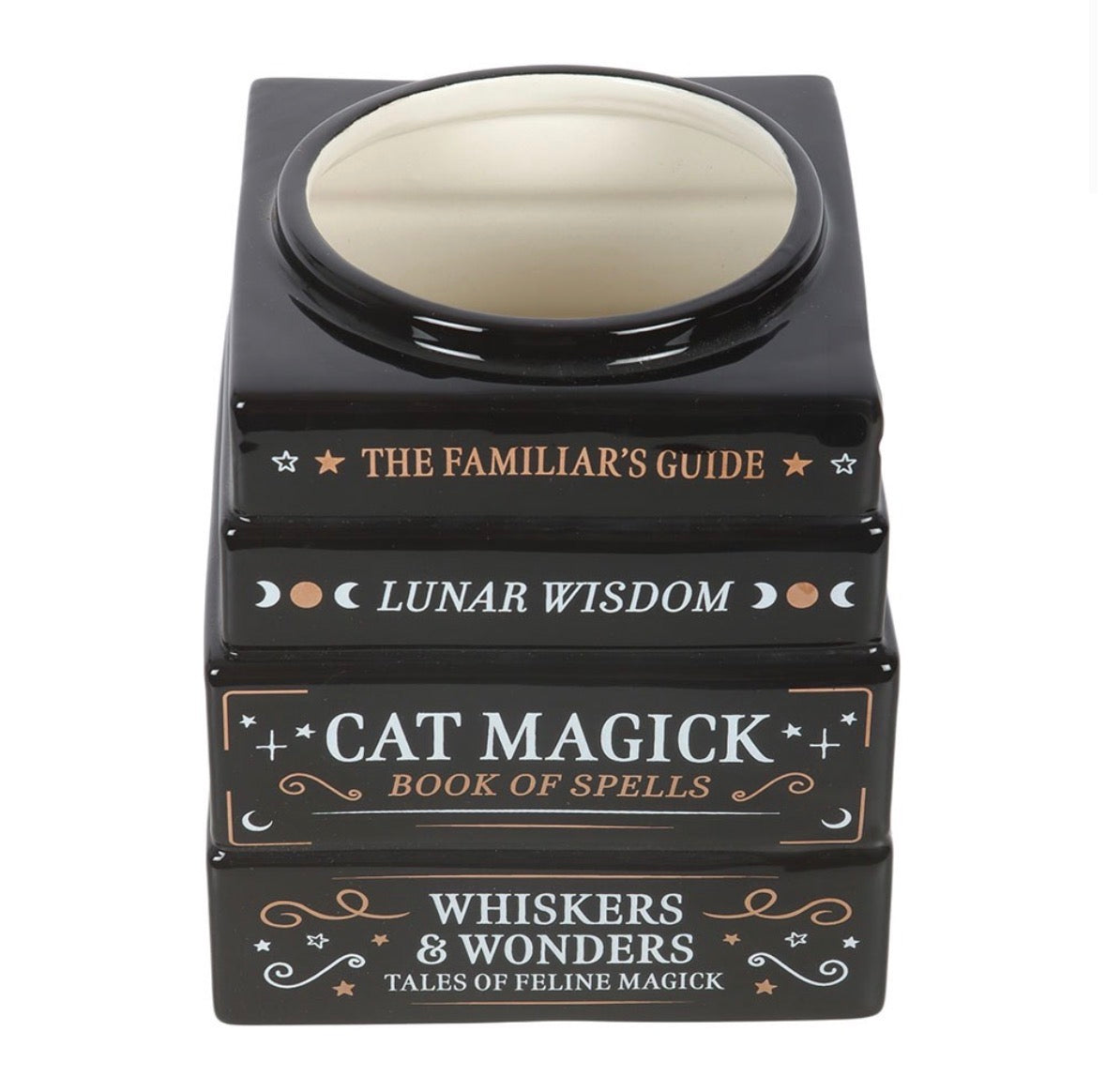 Black Cat Magick Book Stack Vase