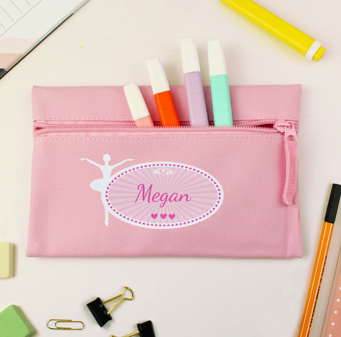 Personalised Ballerina Pink Pencil Case