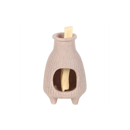 Greige Ribbed Palo Santo Burner