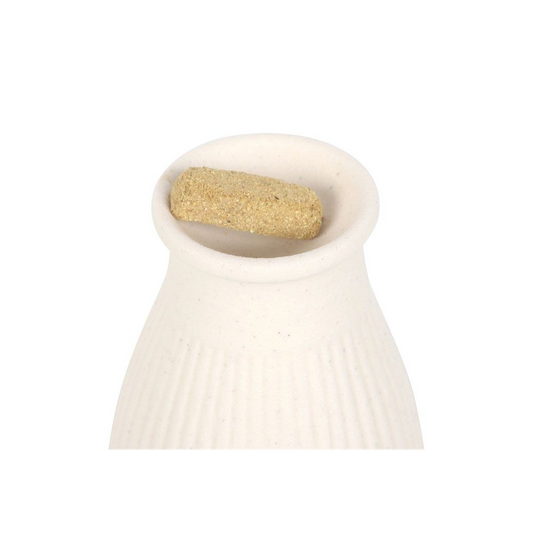 Cream Ribbed Palo Santo Brick Burner