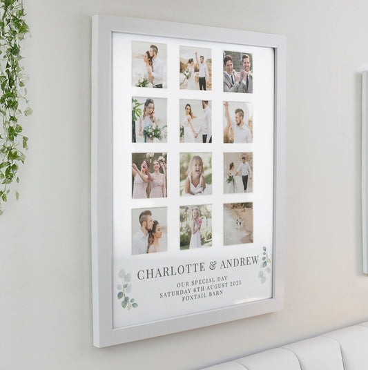 Personalised Wedding White Multi Photo Frame