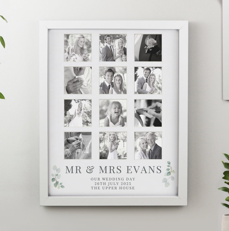 Personalised Wedding White Multi Photo Frame