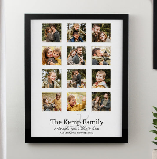 Personalised Family Black Multi Photo Frame