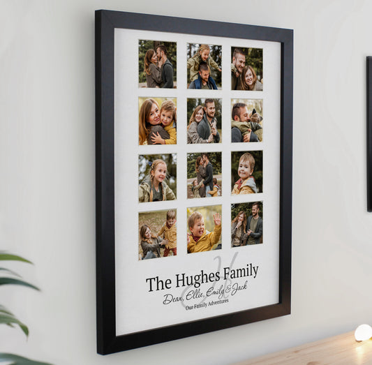 Personalised Family Black Multi Photo Frame