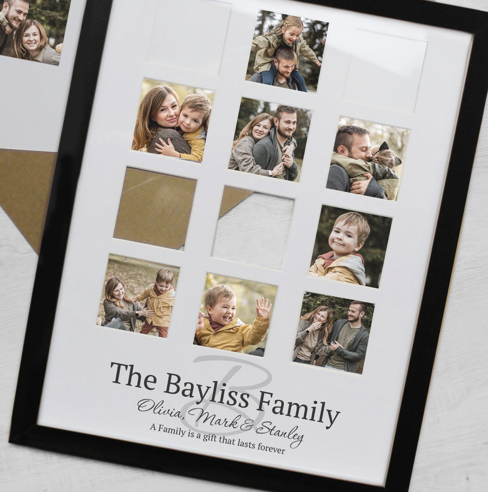Personalised Family Black Multi Photo Frame