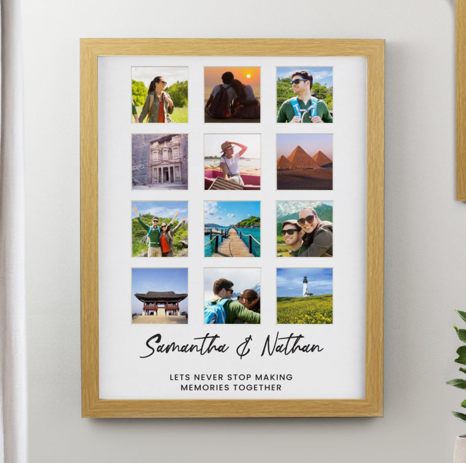 Personalised Oak Multi Photo Frame