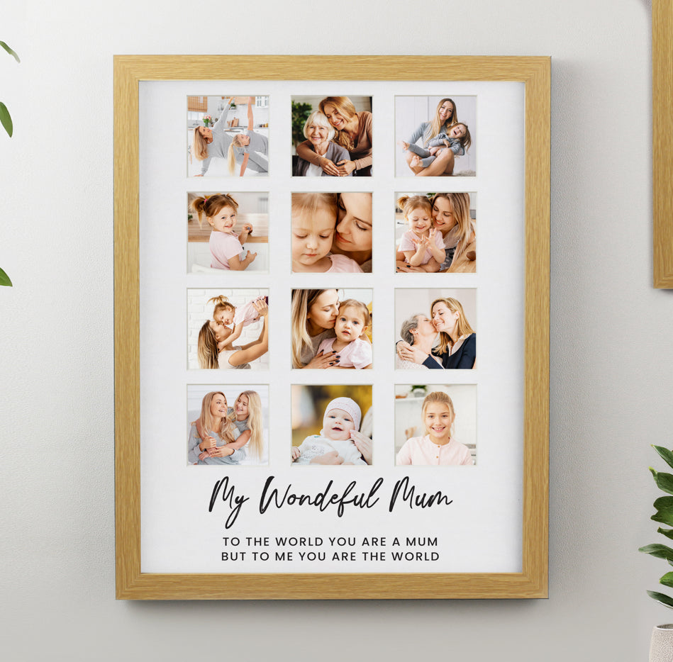Personalised Oak Multi Photo Frame