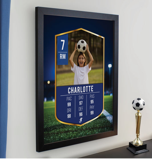 Personalised Photo Upload Football Card Black Poster Frame