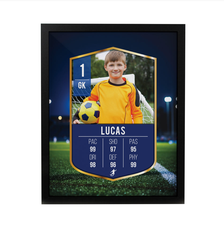 Personalised Photo Upload Football Card Black Poster Frame