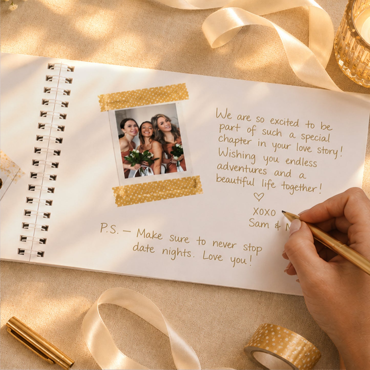 Personalised Off White Wedding Guest Book