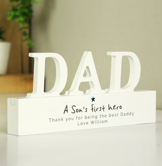 Personalised A Sons First Hero Wooden Dad Ornament