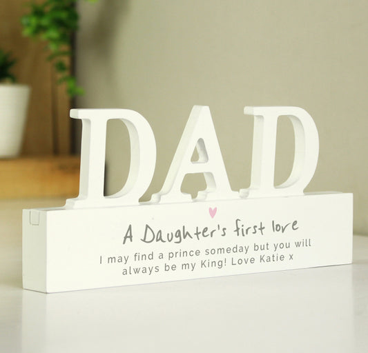 Personalised A Daughters First Love Wooden Dad Ornament