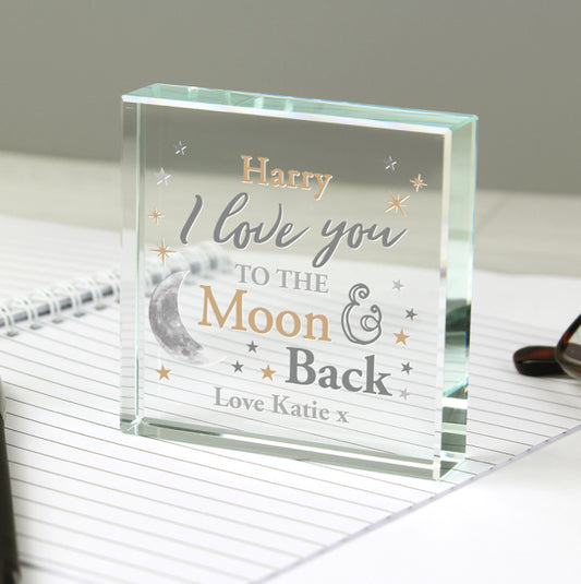 Personalised To the Moon and Back... Crystal Token