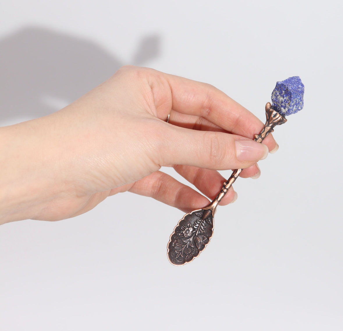 Set of 7 Bronze Gemstone Crystal Witch Spoons