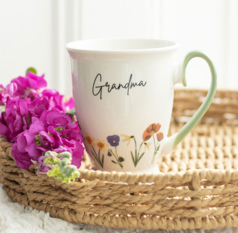 Grandma Wildflower Pedestal Mug