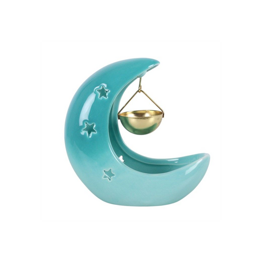 Blue Pastel Crescent Moon Hanging Oil Burner
