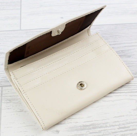 Personalised Pink Name Cream Leather Purse