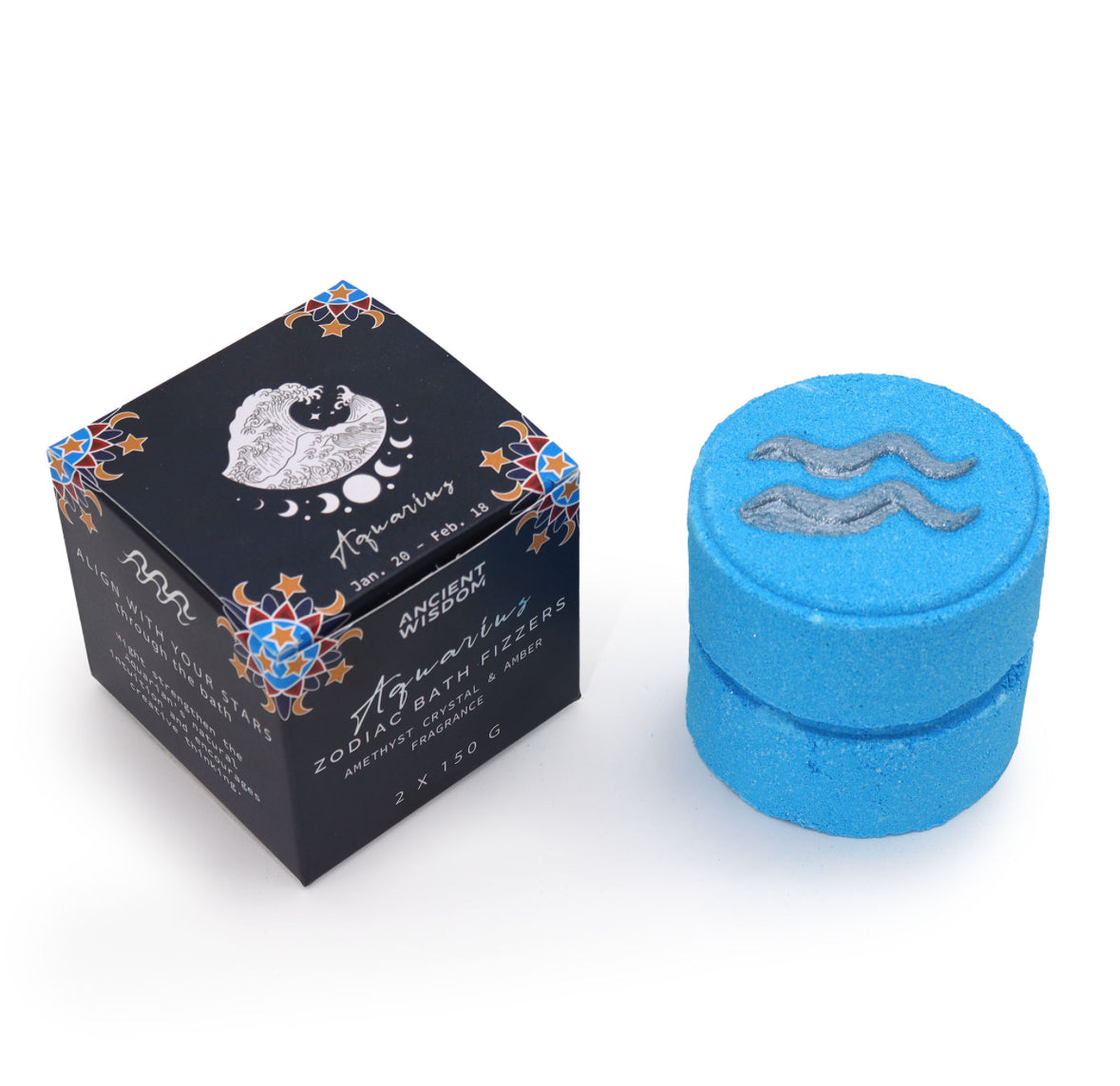 Set of Zodiac Bath Fizzers with Horoscope - Aquarius