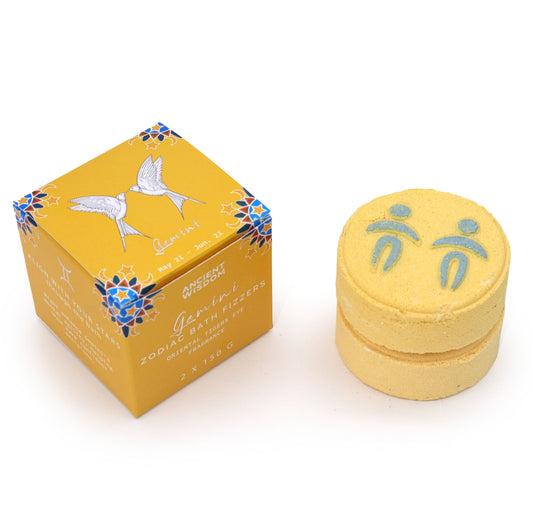 Set of Zodiac Bath Fizzers with Horoscope - Gemini