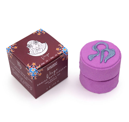 Set of Zodiac Bath Fizzers with Horoscope - Virgo