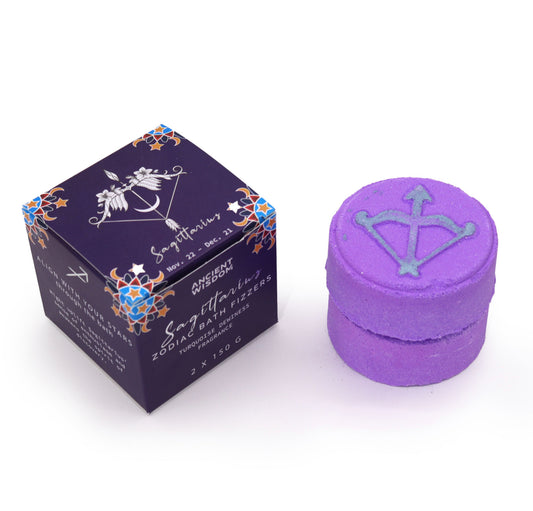 Set of Zodiac Bath Fizzers with Horoscope - Sagittarius