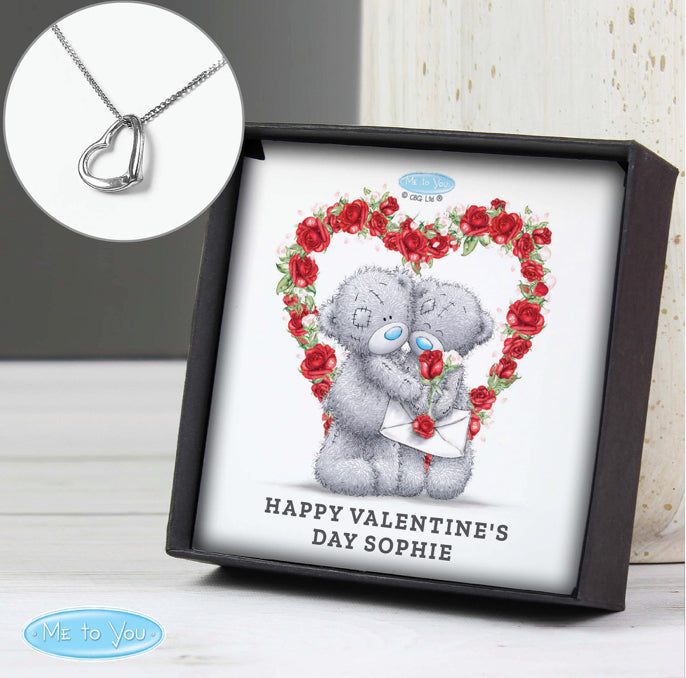 Personalised Me to You Roses Heart Necklace and Box