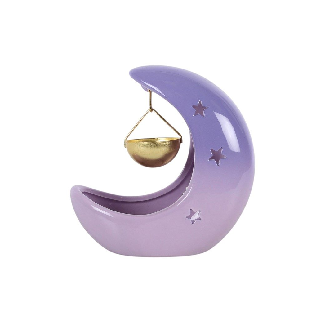 Purple Pastel Crescent Moon Hanging Oil Burner